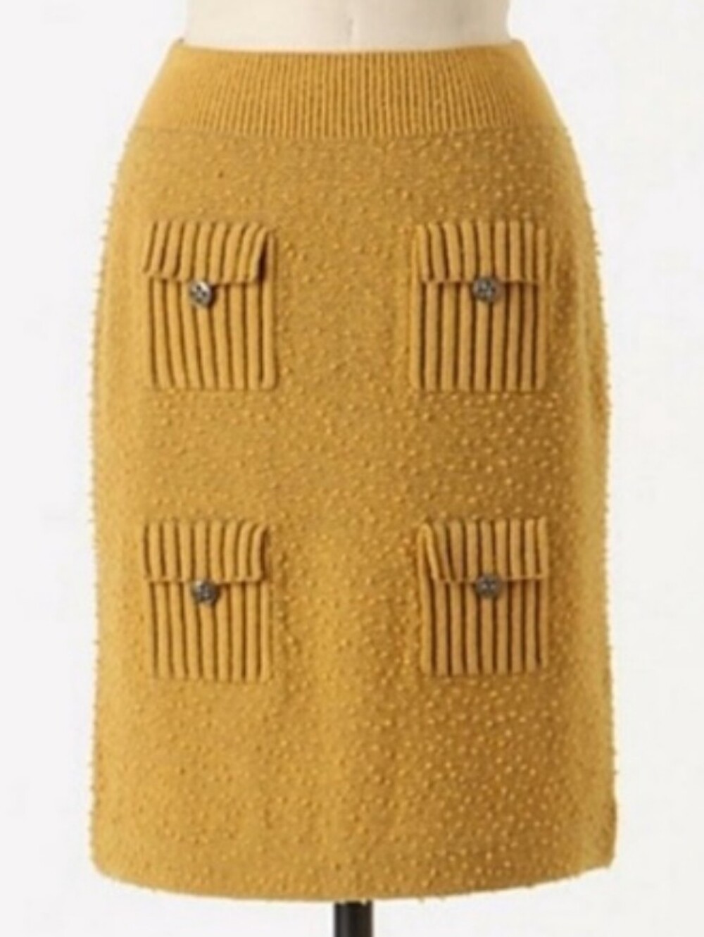 Anthropologie Marston Sweater Mustard Pencil Skirt